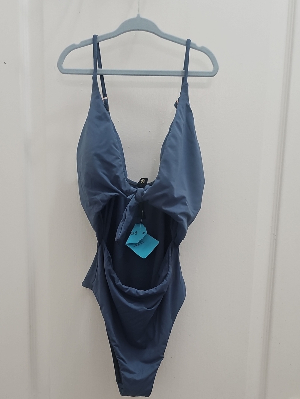 Vince Camuto Navy Blue One-Piece Swimsuit with Front Tie